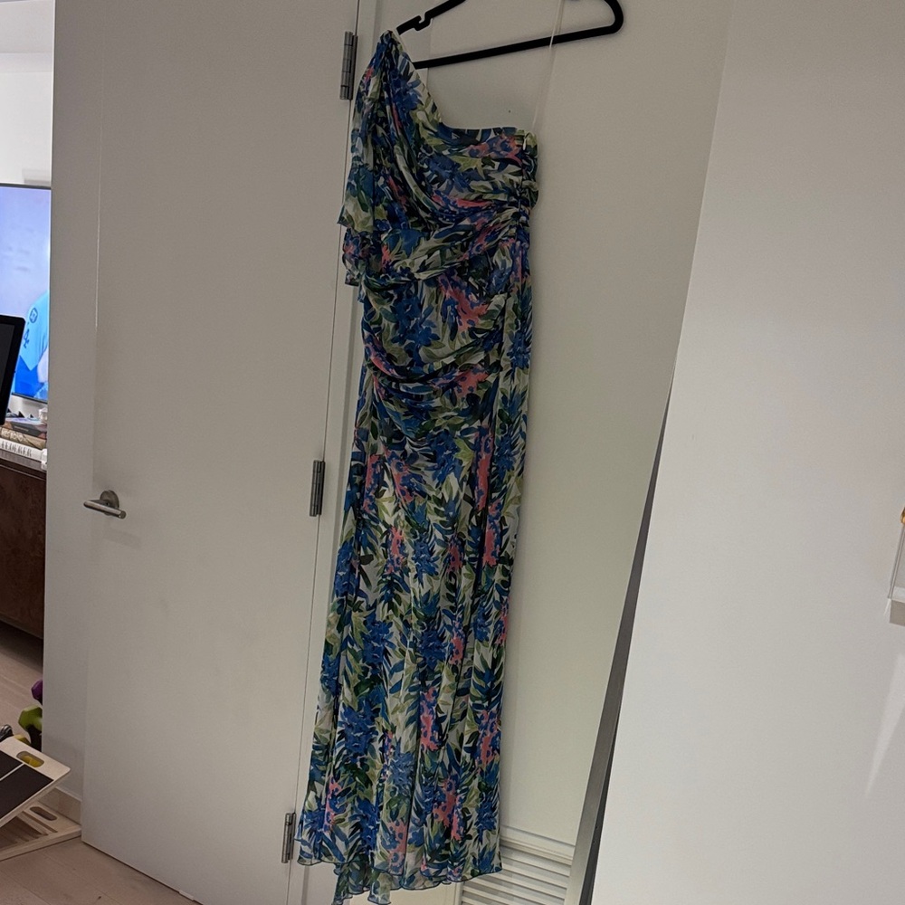 Badgley Mischa Floral One-Shoulder Maxi Dress
